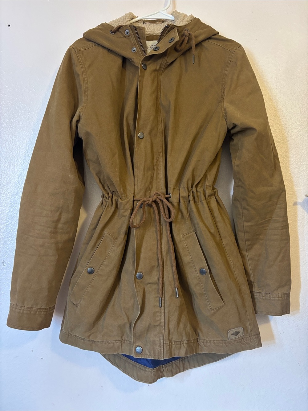 Cotton On Vintage Re Mastered Women's Beige Brown Hooded Utility Jacket, Size S